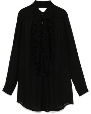 Comme des Garçons Blouse Met Ruches - Zwart