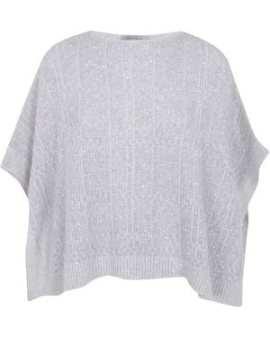 D.exterior Sequin-Embellished Ribbed Jumper - Grey