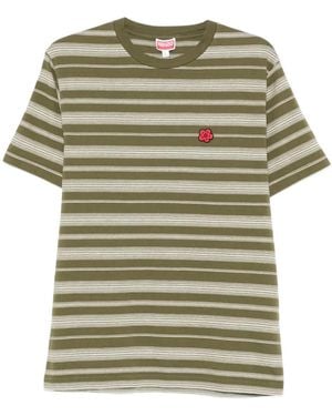 KENZO Boke Flower striped T-shirt - Verde