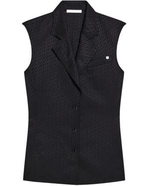 Helmut Lang Satin-Jacquard Vest Top - Black