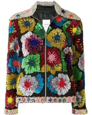 Ashish Jacke Mit Blumen-Patch - Grün