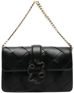 Just Cavalli Woven Buckle Tote Bag - Black