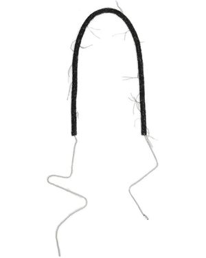 Paura Bead-Embellished Ball-Chain Necklace - White