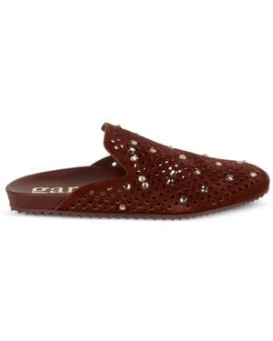 Pedro Garcia Pierced Studded Mules - Brown