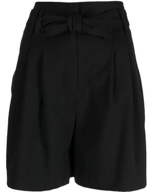 Sonia Rykiel Belted High-Waisted Shorts - Black