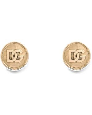 Dolce & Gabbana Dg-Logo Clip Earrings - Metallic