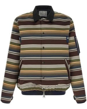 Sacai Striped Bomber Jacket - Black