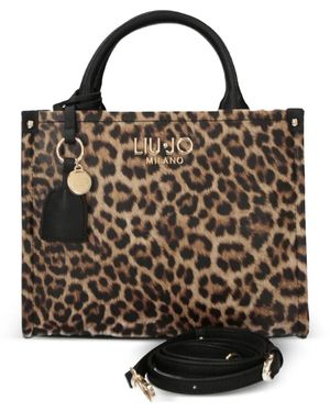 Liu Jo Leopard Print Shopping Bag - Black