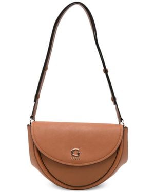 Guess Coleen Logo-Plaque Leather Crossbody Bag - White