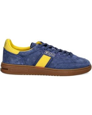 Polo Ralph Lauren Bedford Suede Stripe Trainers - Blue