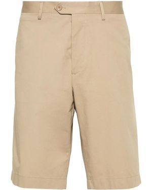 Etro Pegaso-Embroidery Pressed-Crease Shorts - Natural