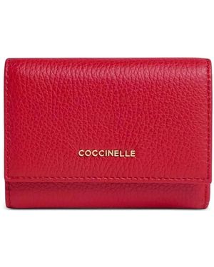 Coccinelle Logo-Appliqué Leather Wallet - Red
