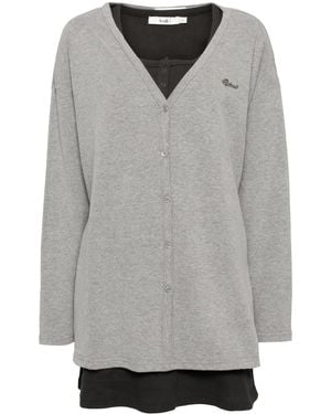 B+ AB Layered Button-Up Cardigan - Gray