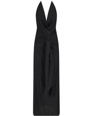 FEDERICA TOSI Halterneck Wrap-Effect Dress - Black