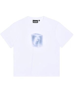 Rains Liquid Graphic-Print Classic T-Shirt - White