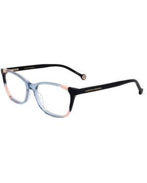 Carolina Herrera Rectangle-Frame Glasses - Blue