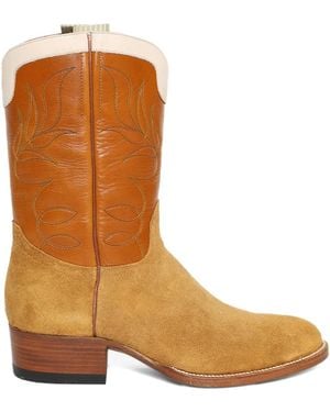 Nick Fouquet Amarillio Block-Heel Embroidered Boots - Brown