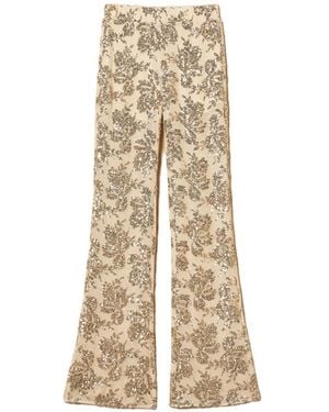 Twinset Sequin-Embellished Trousers - Natural