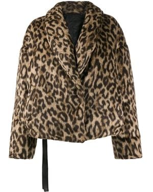 Unravel Project Leopard-Print Down Jacket - Multicolour