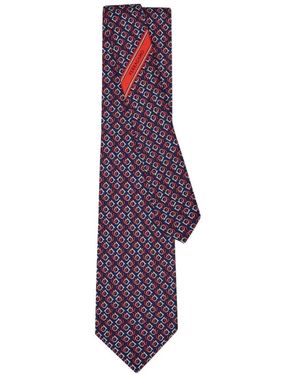 Ferragamo Corbata De Seda Con Estampado Good Luck - Morado