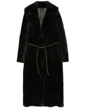 Blancha Belted Buttoned Coat - Black