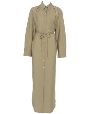 Nanushka Erisha Button-Detail Maxi Shirt Dress - Natural