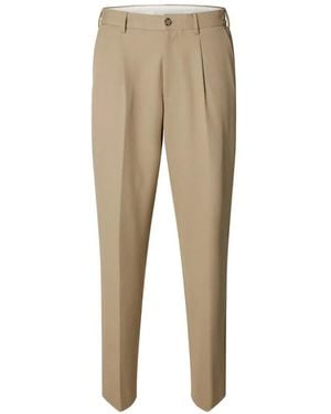 SELECTED Plissierte Hose - Natur