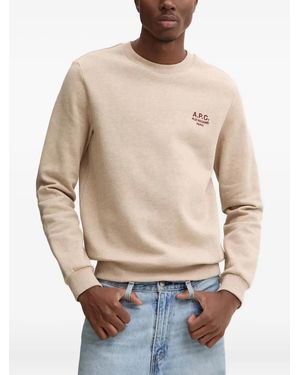 A.P.C. Embroidered Crew-Neck Sweatshirt - Natural