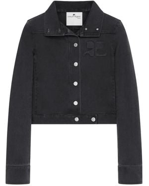 Courreges Reedition Jeansjacke Mit Knöpfen - Schwarz