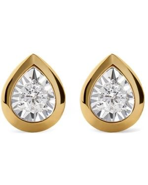Monica Vinader Orecchini A Bottone Pear Diamond - Bianco