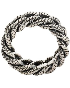 Ugo Cacciatori Ring Mit Kordeloptik - Mettallic