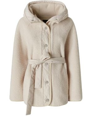 Pinko Giacca Con Cappuccio E Cintura - Bianco