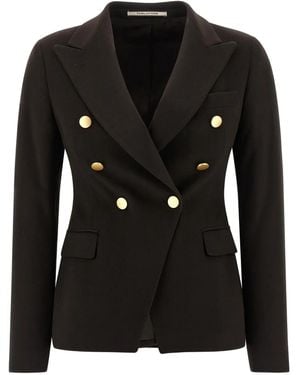 Tagliatore Double-Breasted Cashmere Blazer - Black