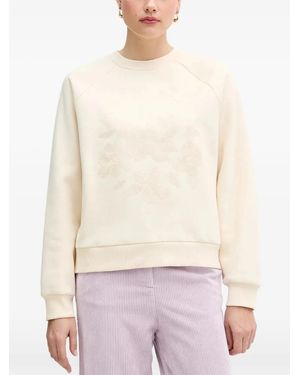 Benetton Sweatshirt Mit Blumendetail - Weiß
