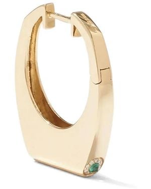 Rainbow K 14K Grace Emerald Diamond Single Earring - Metallic