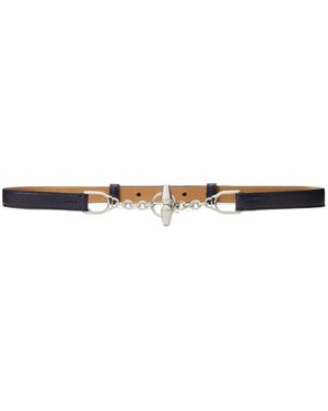 Ralph Lauren Toggle Calfskin Belt - White