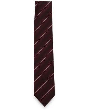 Tom Ford Diagonal-Stripe Silk Tie - Purple