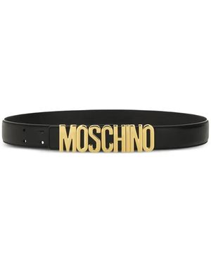 Moschino Logo-Buckle Belt - White