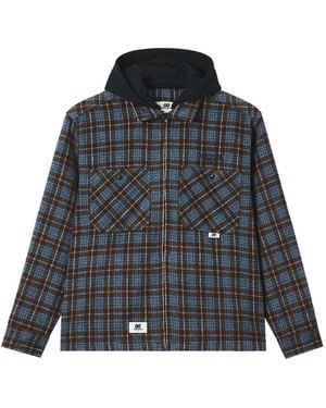 Chocoolate Check-Pattern Hooded Jacket - Black