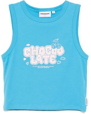 Chocoolate Logo-Print Tank Top - Blue