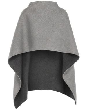 Alberta Ferretti Cape Aus Wolle Mit Nahtdetail - Grau