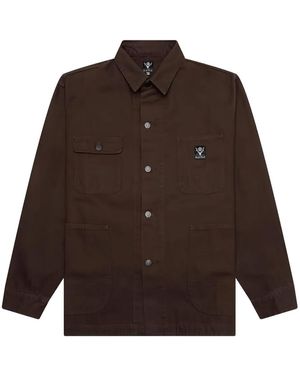 South2 West8 Giacca-Camicia Con Tasca - Marrone