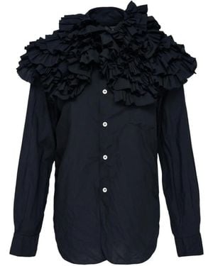 Comme des Garçons Ruffled Long-Sleeve Shirt - Blue