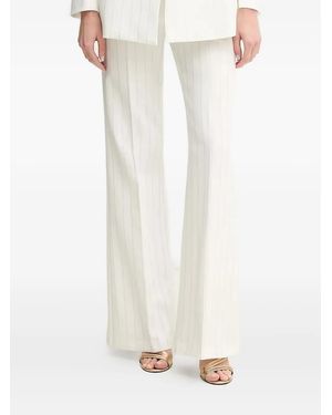 ERMANNO FIRENZE Pinstripe Flared Trousers - White