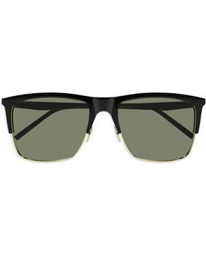 Saint Laurent Sonnenbrille Mit Eckigem Gestell - Grün