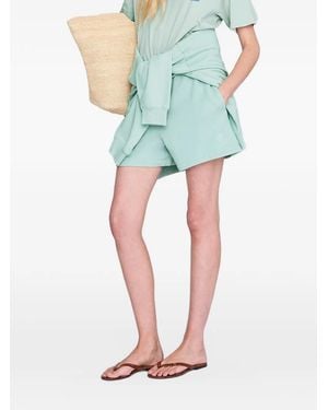 Anine Bing Short Kam À Logo Brodé - Green