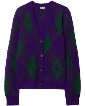 Burberry Wollcardigan Mit Argyle-Muster - Blau