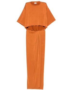 ANDAMANE Anja Cut-Out Draped Dress - Orange