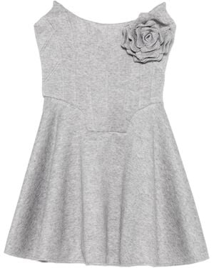 GIUSEPPE DI MORABITO Rose-Embellished Flared Dress - Grey
