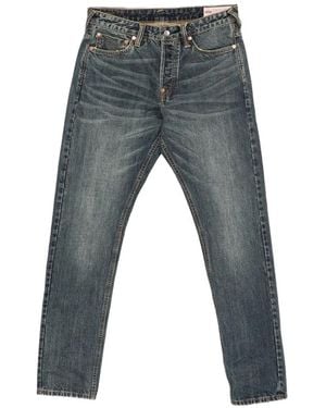 Evisu Seagull-Print Whiskered Jeans - Grey